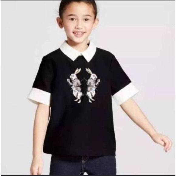 Victoria Beckham black bunny collared top - Picture 1 of 7